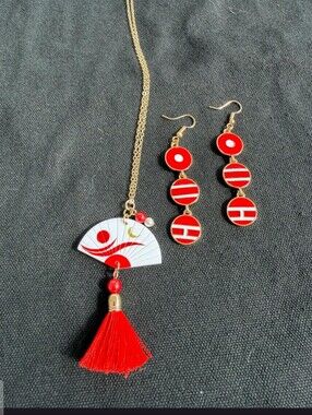 BTS Earrings With Necklace